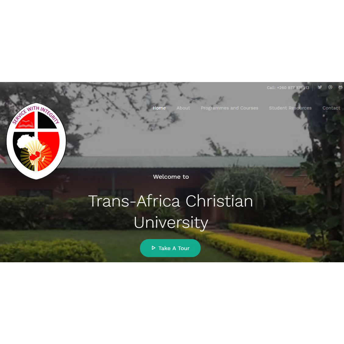 Website development and hosting, and domain administration for Trans-Africa Christian University, Kitwe, Zambia
